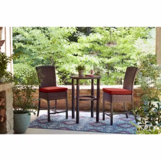 Harper Creek 3-Piece Brown Steel Outdoor Patio Bar