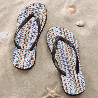 Vibrant Name Personalized Adult Flip Flops