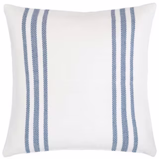 Cape Stripe White/Denim Indoor/Outdoor Pillow