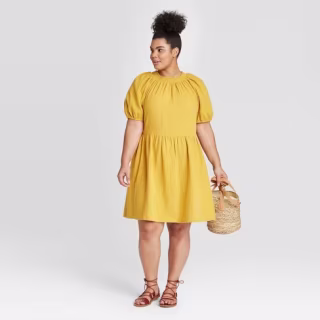 Women's Plus Size Short Sleeve Smocked Gauze Dress - Universal Thread(TM)