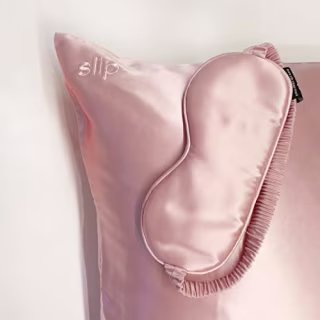 Slip Silk Sleep Mask, Pink (One Size) - 100% Pure Mulberry 22 Momme Silk Eye Mask - Comfortable Sleeping Mask with Elastic Band + Pure Silk Filler and Internal Liner