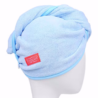 YoulerTex Microfiber Hair Towel Wrap for Women, 2 Pack 10 inch X 26 inch, Super Absorbent Quick Dry Hair Turban for Drying Curly, Long &amp; Thick Hair (Blue) ...