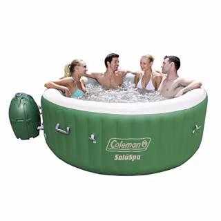 Coleman 90363E SaluSpa Inflatable Hot Tub Spa, Pack of 1, Green & White