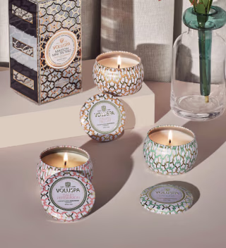 Voluspa Maison Blanc Mini Tin Candle Trio