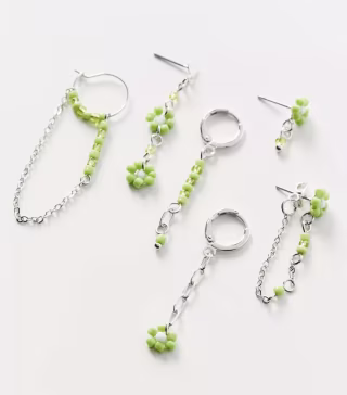 Urban Outfitters Fleur Beaded Mismatch Earring Set