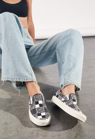 Floral Patchwork Slip-On Sneakers