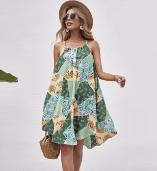 Shein Paisley Patchwork Print Cami Dress