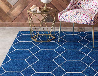 Unique Loom Trellis Frieze Collection Lattice Moroccan Geometric Modern Area Rug, 8 x 10 Feet, Dark Gray/Ivory
