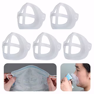 Cool Protection Stand - 3D Mask Bracket - Face Mask Inner Support Frame - Plastic Bracket - More Space for Comfortable Breathing Protect Lipstick Washable Reusable
