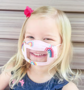 Clear face mask for kids children