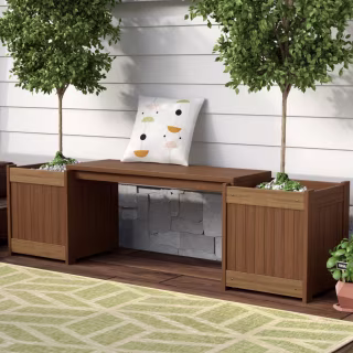 Fina Wooden Planter Bench