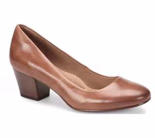 Sofft Lindon Leather Block Heel Pumps