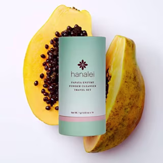 Cruelty-Free and Paraben-Free Papaya Powder Face Cleanser For Gentle Cleansing and Brightening For All Skin Types by Hanalei - Travel Set (14 packets, 1 g each)