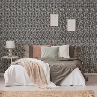 Block Print Leaves Wallpaper