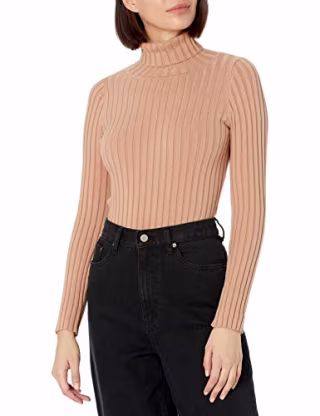 The Drop Amy Fitted Turtleneck Ribbed Sweater