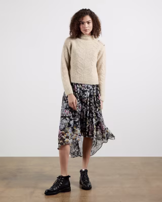 Ted Baker Taliiey Chunky Cable Button Detail Sweater