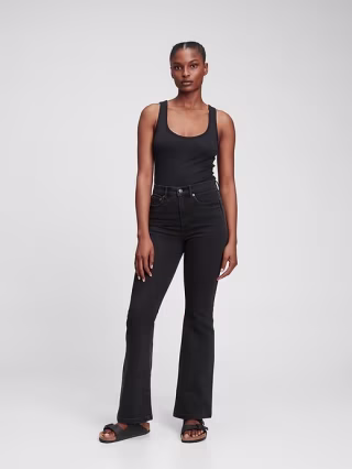 High Rise Flare Jeans with Secret Smoothing Pockets
