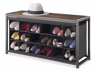 Whitmor Modern Industrial 18-Cubby Bench