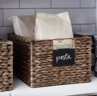 The Container Store Mocha Water Hyacinth Storage Bins