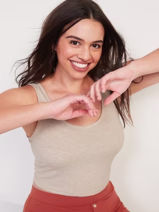 Old Navy Sunday Sleep Rib-Knit Cropped Tank Top