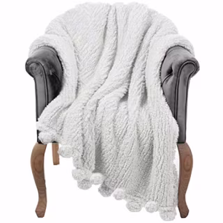 Green Orange Fuzzy Throw Blanket