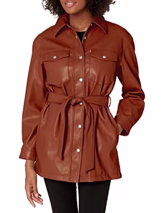 Levi's Faux Leather Belted Shirt Jacket