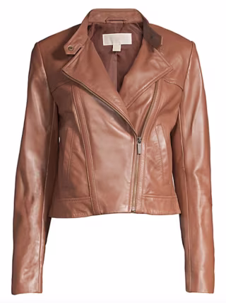 MICHAEL Michael Kors Cropped Leather Jacket