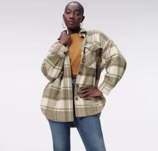 Good American Plaid Shacket