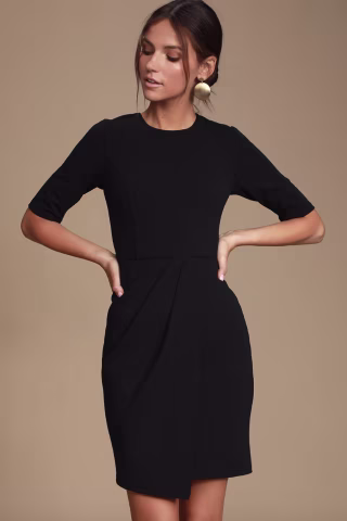 Westwood Black Half Sleeve Sheath Dress