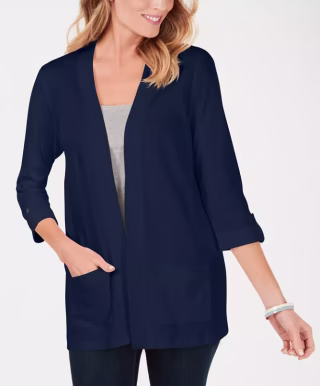 Karen Scott Cotton Cozy Cardigan
