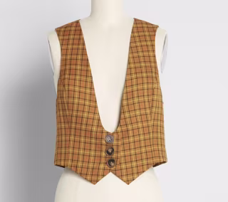 ModCloth Taking it Back Plaid Vest