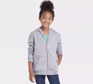 Cat & Jack Printed Zip-Up Fleece Hoodie