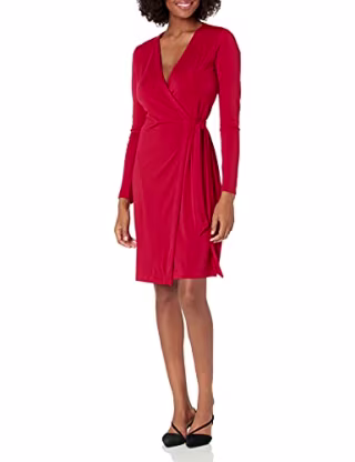 Lark & Ro Signature Long Sleeve Wrap Dress