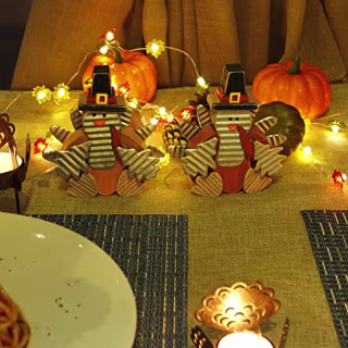 Zcaukya Thanksgiving Turkey Decoration (Set of 2)