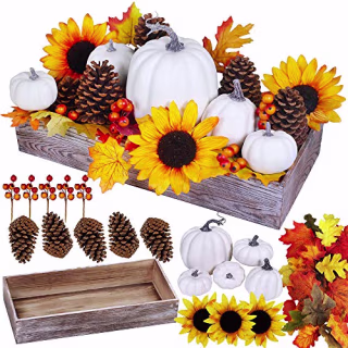 Winlyn Assorted Artificial White Pumpkins