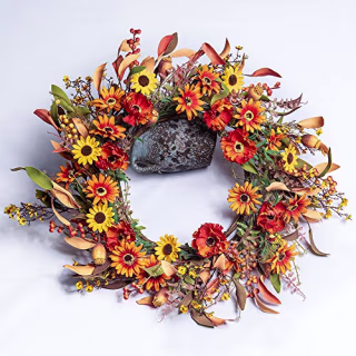 J'Floru Artificial Fall Floral Wreath