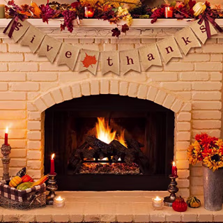 Threemart Thanksgiving Burlap Banner