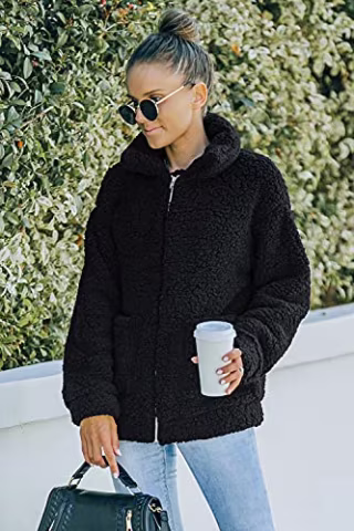 PrettyGarden Faux Shearling Oversized Coat