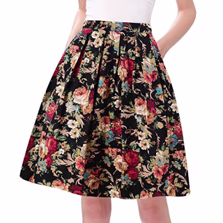 Taydey A-Line Pleated Vintage Skirt