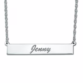 Allurez Personalized Engraved Bar Necklace