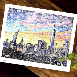 New York City Skyline Word Art
