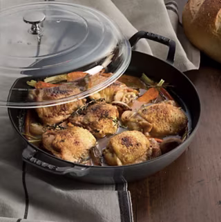Staub Cast-Iron 3.5-qt Braiser with Glass Lid