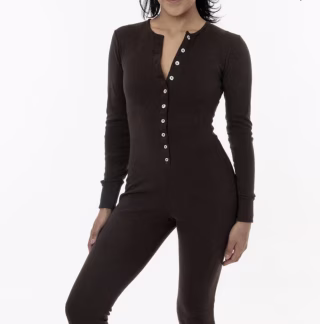 Los Angeles Apparel Poly Cotton Rib Henley Onesie