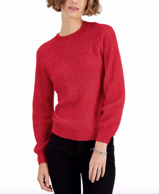 Style & Co Ribbed Crewneck Sweater
