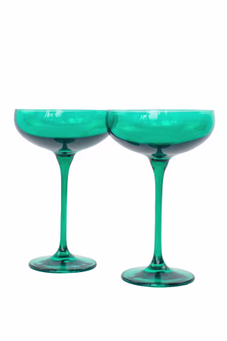Colored Champagne Coupe Stemware