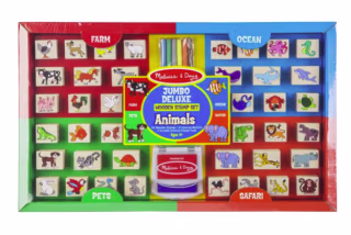Melissa & Doug Jumbo Deluxe Animals Wooden Stamp Set