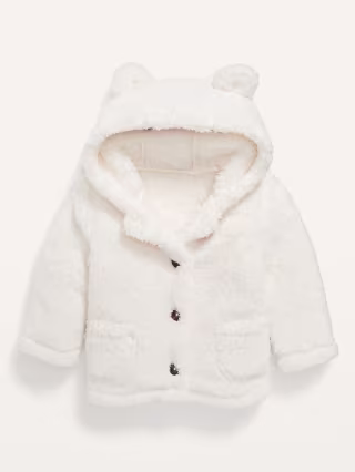 Unisex Cozy Faux-Fur Critter Hooded Coat for Baby
