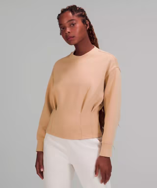 Gathered Waist Crew Pullover