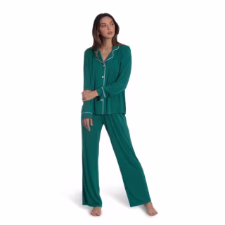 Women's Lilac+London Long Sleeve Pajama Shirt & Pajama Pants Set