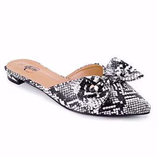 Mule Bow Pointed Toe Backless Loafer Shoes